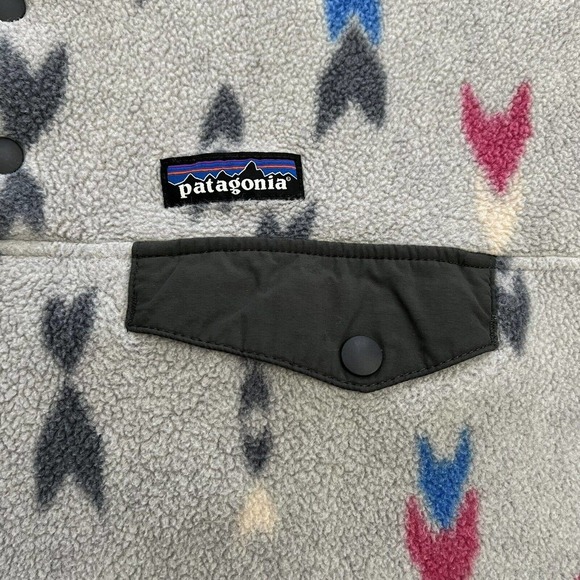 Patagonia Synchilla Snap T Fleece Pullover Wish Tails Gray Arrow Print 25455 XL - Picture 6 of 12